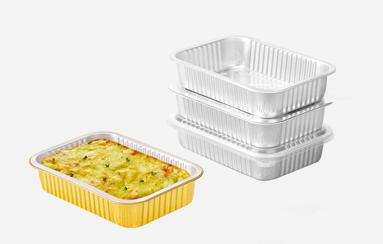 650ml Rectangle Disposable Aluminum Foil Lunch Box Food Container Take Away