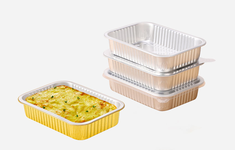 G650 Aluminum Foil Food Container Rectangle with PP Plastic Lid